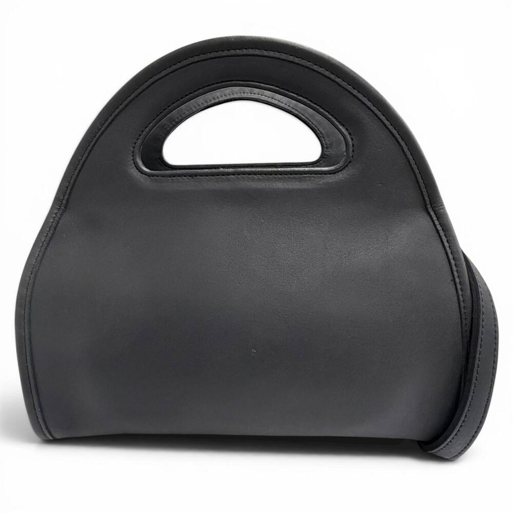 COACH Vintage 9942 Glove Leather Old Coach 2-Way Handbag Shoulder Bag Black W...